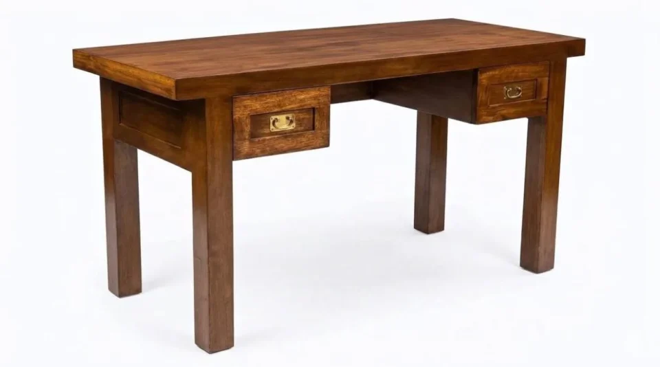 Antique Teak Matt Finish Writing Table