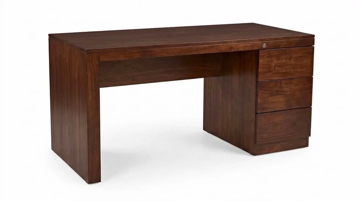 Don Carolis Solid Mahogany Executive Table With Drawers, View 2