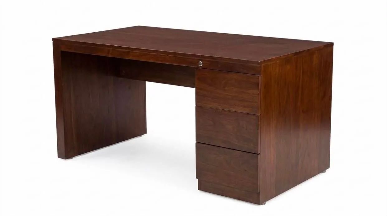 Don Carolis Solid Mahogany Executive Table With Drawers, View 3