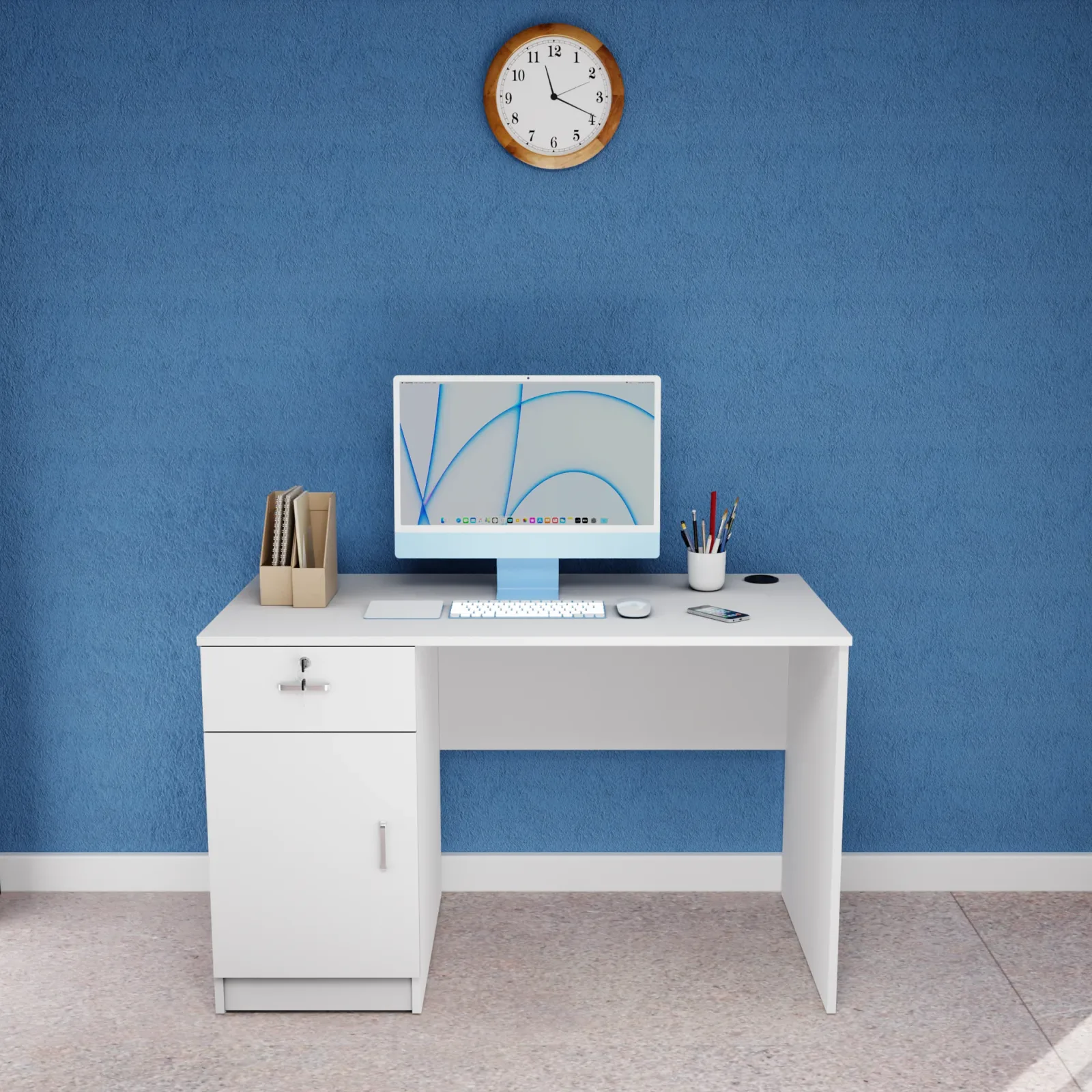 Working Table with Drawer, Front